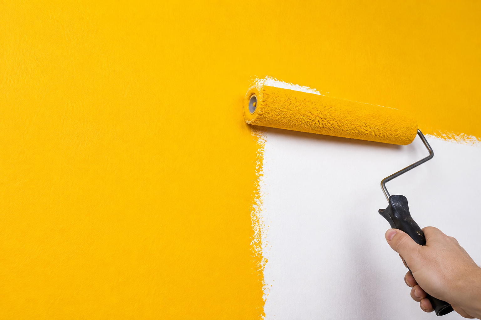 Pintura de interior em aplicação